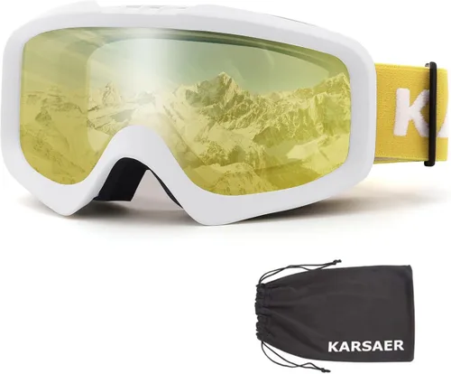Miniatura 7 de Karsaer - Gafas de esquí antivaho, gafas de nieve OTG, 100% protección UV, gafas de snowboard con lentes dobles flexibles para hombres, mujeres