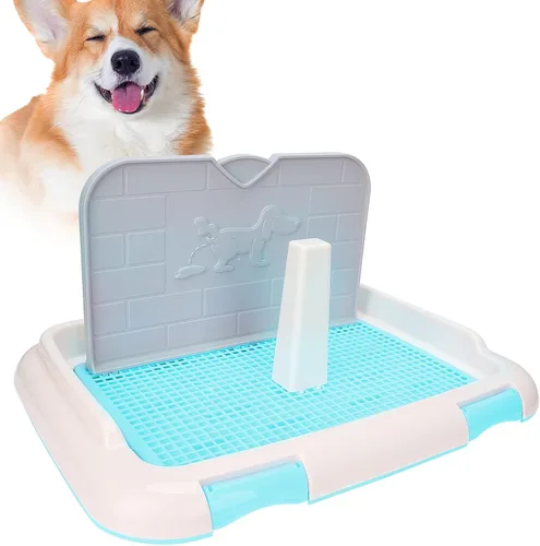 Miniatura 9 de Bandeja para orinal para perros para interiores, soporte para almohadilla de caniche en miniatura, orinal de plástico antideslizante para perros