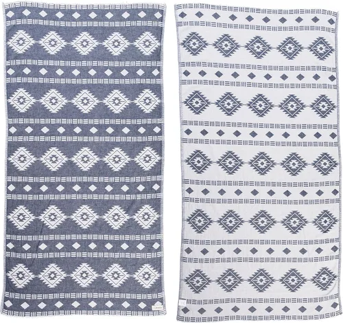 Miniatura 11 de Bersuse Toalla turca de doble capa Belice 100% algodón, 37 x 70 pulgadas, gris plateado