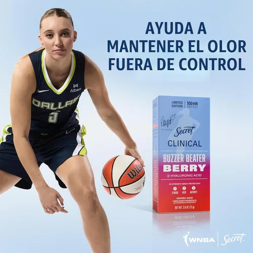 Miniatura 4 de Secret Clinical Strength 100HR Defense, desodorante antitranspirante sólido invisible para mujeres, edición Paige Bueckers, protección contra