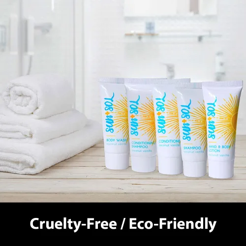 Miniatura 2 de World Amenities - Champú y acondicionador 2 en 1 de limpieza a granel Sun + Sol con fragancias cálidas de coco y vainilla, artículos de tocador