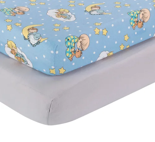 Miniatura 26 de EVERYDAY KIDS Juego de 2 sábanas bajeras ajustadas para cuna de niño, 100% microfibra suave y transpirable, sábana para bebé, se adapta al colchón