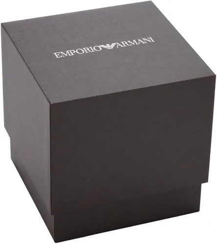 Miniatura 5 de Emporio Armani Reloj de vestir de acero inoxidable para hombre con movimiento de cuarzo, Cronógrafo de cuero plateado y marrón, Movimiento de cuarzo