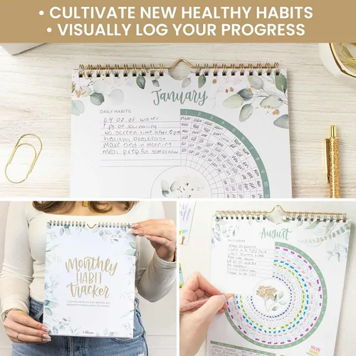 Miniatura 6 de bloom daily planners Calendario de seguimiento de hábitos colgantes – Rastreador de hábitos inspirador de 12 meses sin fecha para objetivos diarios