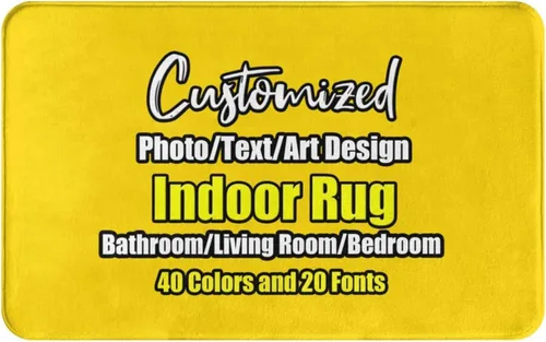 Miniatura 117 de sophiehome Customzied - Alfombras de baño con imagen de texto, alfombra de franela personalizada para interiores para el hogar, dormitorio, baño
