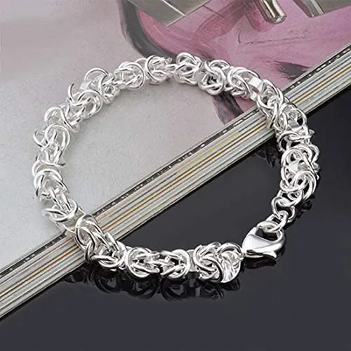 Miniatura 6 de Goodilest - Pulseras de plata de ley 925 para mujer pulsera de cadena de banquete regalo de joyería Plata