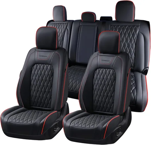 Miniatura 10 de Coverado Funda de asiento de cuero, ajuste personalizado para fundas de asiento Ford F150, fundas de asiento para camioneta Ford F150 impermeables