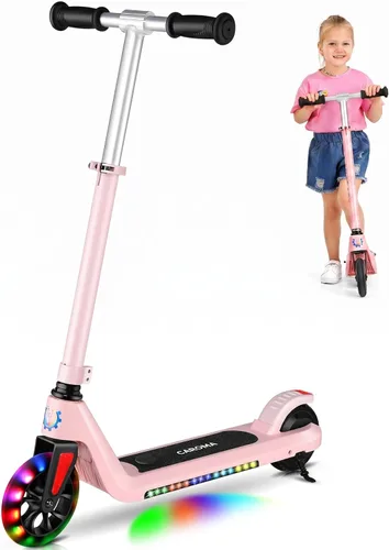 Caroma Electric Scooter for Kids Ages 6-14, 120W Motor & 15 Mph, 85 Mins Ride Time, Adjustable Height & Speed, LED Display, Kids Electric Scooter,