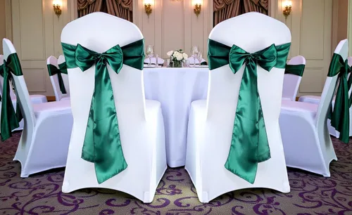 Miniatura 35 de mds - Lote de 10 lazos de satén para sillas de boda y eventos, para decoración de fiestas, 30 colores, Satin, 10 Verde oliva