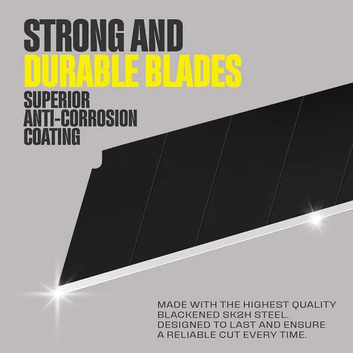 Miniatura 2 de Berkling Hojas de Cuchillo Utilitario de 18mm, 50 PIEZAS Acero SK2H Negro 3 Veces Más Filas y 5 Veces Más Duraderas que SK5 Compatibles