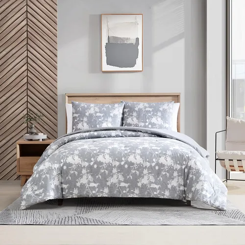 Miniatura 14 de Kenneth Cole New York - Juego de funda de edredón tamaño King, ropa de cama reversible de algodón con fundas a juego, decoración moderna del hogar