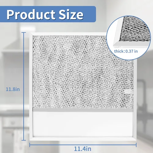 Miniatura 2 de Filtro de campana extractora BP57 para filtro de grasa de cocina Broan-NuTone 43000, filtro de aluminio con lente de 11 3/8 pulgadas x 11 3/4