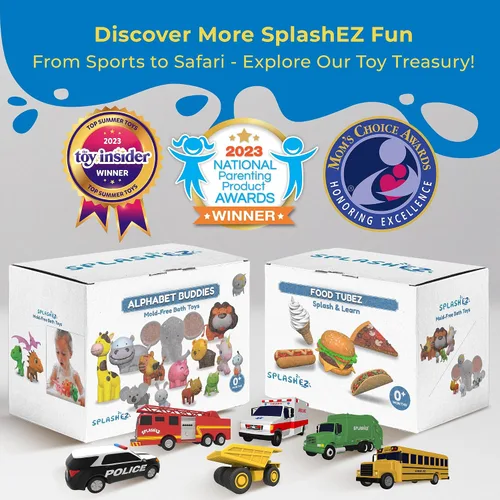Miniatura 7 de SplashEZ Juguetes de Baño Deportivos para Bebés Juguetes de Baño sin Molde para Niños y Pequeños sin Agujeros para Agua Juego de Pelotas