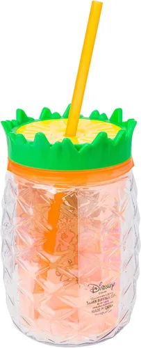 Miniatura 3 de Silver Buffalo Disney Lilo y Stitch Saludos desde Hawái con Scrump, Vaso de doble pared con forma de piña, 473 ml (16 oz)
