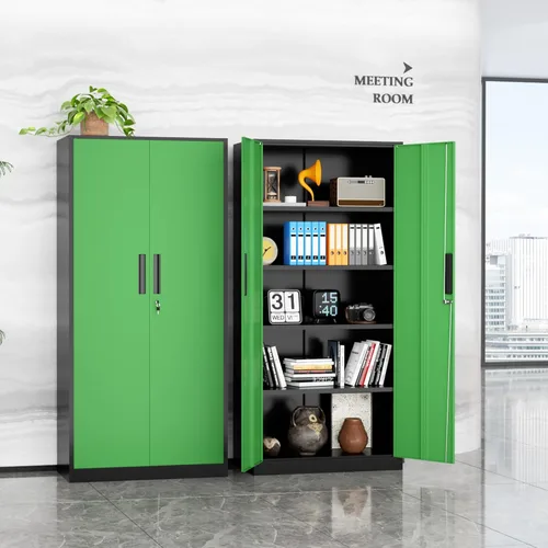 Miniatura 8 de INTERGREAT Armario de almacenamiento, armario de acero de 72 pulgadas con puertas y 4 estantes ajustables, unidad de herramientas para oficina