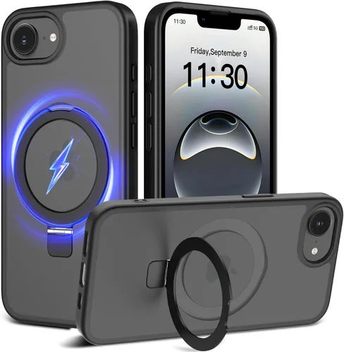 Miniatura 16 de Funda con soporte ultra magnético para iPhone 17 Pro Max [protección militar contra caídas] [compatible con MagSafe] a prueba de golpes, translúcida