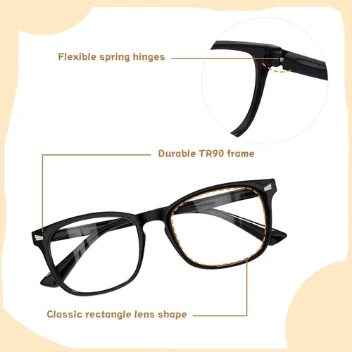 Miniatura 6 de Gafas de luz azul para niños y niñas, paquete de 2 lentes de luz azul para adolescentes y niños, anteojos falsos, anteojos para niños pequeños, de 6