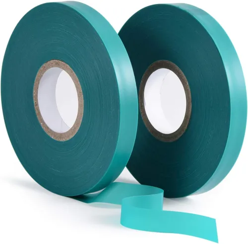 TELENT OUTDOORS 2 Piezas Cinta de Amarre Elástica de 150 Pies x 1/2 Pulgada de Ancho Verde para Plantas de Jardín, Estacas de Vinilo de Jardín para