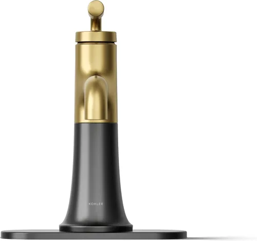 Miniatura 9 de Kohler 27415-4-BMB Tone™ Grifo de lavabo de baño monomando, 1.2 gpm, negro mate con latón moderno cepillado Negro mate/Bronce moderno