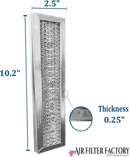 Miniatura 3 de Air Filter Factory Repuesto para horno de microondas JX81L GE de 2.4 x 10.28 x 0.38 pulgadas, filtro de ventilación de carbón de carbón, paquete