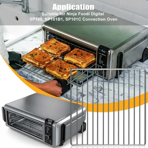 Miniatura 3 de Rejilla para freidora de aire Ninja Foodi 8 en 1 SP100 SP101 Digital Air Freidora Horno de encimera, 13.4 x 13.4 pulgadas, accesorios para freidora