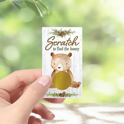Miniatura 2 de DISTINCTIVS Woodland Bear - Juego de fiesta para raspar - 28 cartas