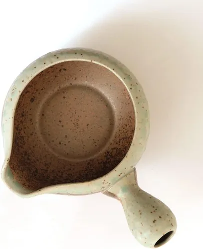 Miniatura 4 de KIMIKURA Cuenco matcha con boquilla y mango/Enfriador de agua Yuzamashi para té verde -Tokoname yaki Té Japonés