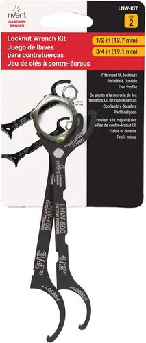 Miniatura 3 de Gardner Bender LNW-KIT Kit de Llaves para Contratuercas, ½ y ¾ Pulgadas, Aflojar/Aprietar contratuercas, Construcción de Acero se ajusta a