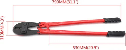 Miniatura 3 de Herramienta de prensado de estampación de swager de mano de 30" para cable de cuerda de alambre 5/32" 1/4" 5/16" [P/N: ET-TOOL030-30-RED]
