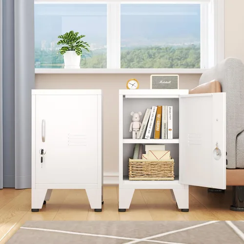 Miniatura 4 de Gabinete de casillero de almacenamiento de 62.2 cm de alto de metal con cerradura - Gabinete pequeño con cerradura para empleados, casillero