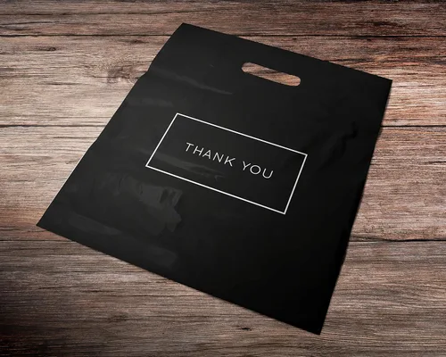 Miniatura 5 de Bolsas de plástico grandes con logotipo de agradecimiento, 12 x 15 pulgadas, con asas troqueladas, 100 unidades, ideales para mercancías, regalos