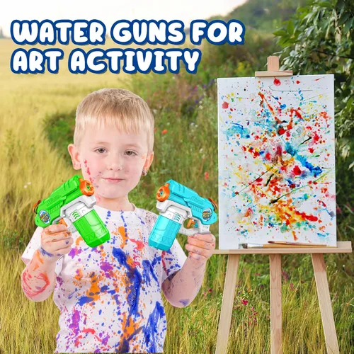 Miniatura 5 de Pistolas de agua para niños, paquete de 6 pistolas de chorro de agua de 220 CC de capacidad de 15 a 20 pies, pistola de agua para niños y niñas