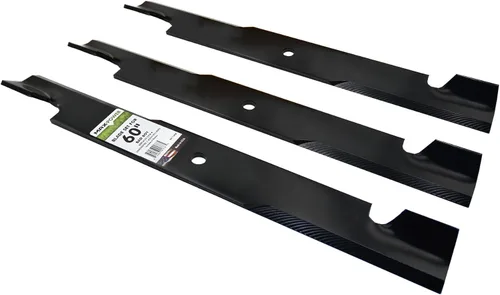 Miniatura 7 de Maxpower 561136B Juego de cuchillas de 3 elevaciones altas para muchos cortacéspedes Exmark de 60 pulgadas. Reemplaza OEM # 633483, Bad Boy
