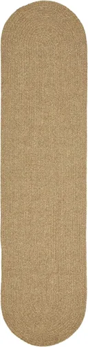 Miniatura 53 de BNM - Alfombra ovalada bohemia para interiores y exteriores con patrón trenzado sólido, perfecta para patio trasero, patio, oficina, sala de estar