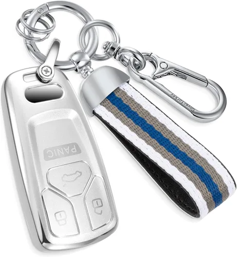 Miniatura 64 de Funda para llavero GMC con llavero de cuerda trenzada de metal antipérdida, exquisita funda suave para Tahoe Acadia Terrain Yukon Yukon XL Silverado