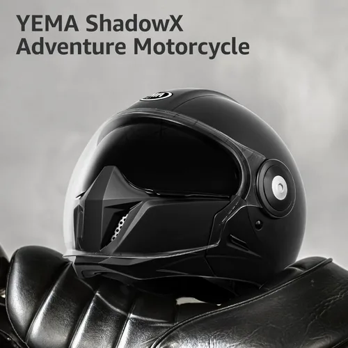Miniatura 4 de YEMA Casco convertible de motocicleta de cara completa 3/4 aprobado por DOT, casco de motocross todoterreno de doble visera para adultos, diseño