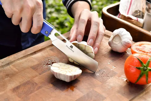 Miniatura 6 de ZhengSheng Cuchillo de chef plegable de 4.8 pulgadas, afilado 440A, hoja de acero inoxidable G10, mango de bolsillo, cuchillo de cocina plegable