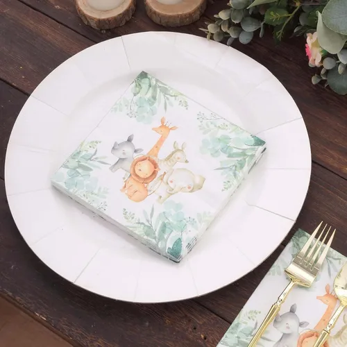 Miniatura 7 de Efavormart - Paquete de 20 servilletas de papel con estampado de animales de safari, servilletas de cóctel desechables suaves con temática de selva