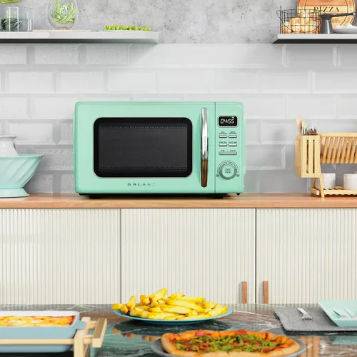 Miniatura 6 de Galanz - Horno microondas retro GLCMKZ09GNR09, funciones de cocción y recalentamiento automáticos, descongelación e inicio rápido, fácil limpieza