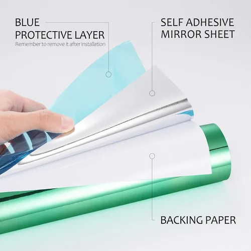 Miniatura 4 de Stickyart Papel de espejo dorado – Espejo autoadhesivo sin vidrio para manualidades, vinilo reflectante impermeable adhesivo permanente