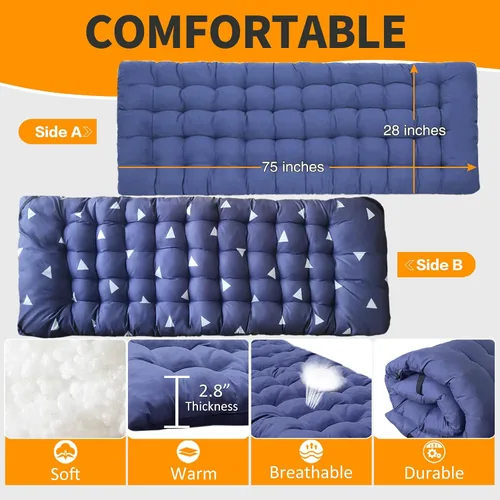 Miniatura 5 de Catre de camping con colchón, cómodo y resistente, soporta hasta 450 libras, catres para dormir, cama de campamento, catre plegable con bolsa