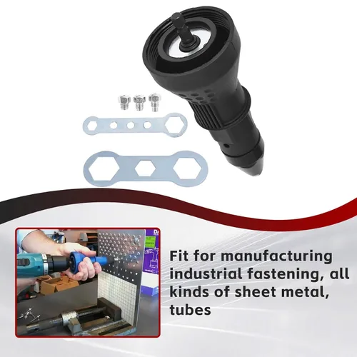 Miniatura 6 de findmall Adaptador eléctrico de taladro de tuerca de remache inalámbrico Herramientas manuales para áreas de la fabricación de fijación industrial