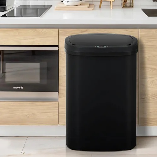 Miniatura 2 de Dkeli Bote de Basura Automático de 13 Galones, Bote de Basura de Cocina de 50 Litros Sin Contacto con Tapa, Contenedor de Residuos Cepillado