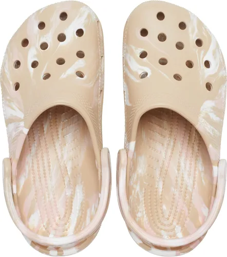 Miniatura 2 de Crocs - Zueco clásico unisex teñido con efecto mármol, Chai/rosa, talla 12 de EE. UU. para hombre