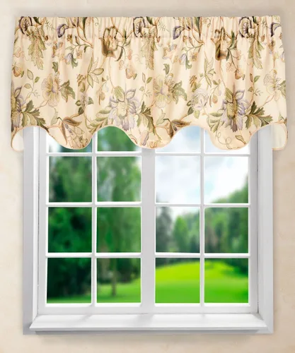 Miniatura 16 de Par de cortinas Brissac con cintas, de Ellis Curtain, 70 x 63", color rojo