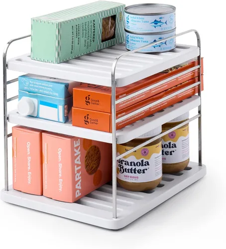 Miniatura 12 de YouCopia UpSpace - Organizador ajustable de cajas para envoltorios de papel de aluminio y almacenamiento de gabinetes de cocina, Original, Blanco