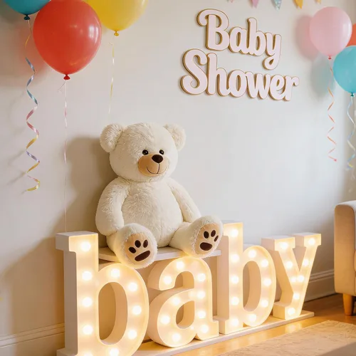 Miniatura 6 de LotFancy - Oso de peluche de 20.0 pulgadas, lindo oso de peluche con huellas, regalo para niños bebés pequeños en baby shower, cumpleaños