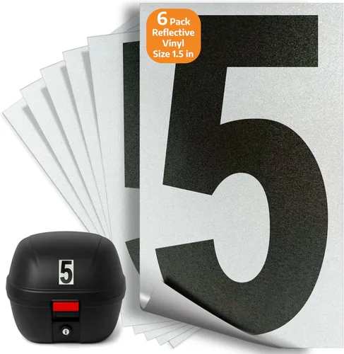 Miniatura 24 de iSYFIX Calcomanías de vinilo negro número 0 (Zero) – Paquete de 6 calcomanías de 1.5 pulgadas – Calcomanías de alta calidad, fondo reflectante