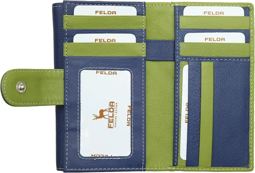 Miniatura 5 de Felda Cartera RFID para mujer de piel auténtica multisuave caja de regalo