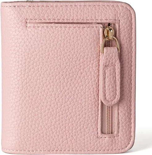Miniatura 14 de Walle Rfid - Cartera pequeña y compacta con bolsillo plegable para mujer, minicarjetero de viaje con ventana de identificación, Cereza Negra, Lindo